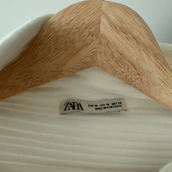 ZARA White High Neck Blouse - Picture 3 of 3